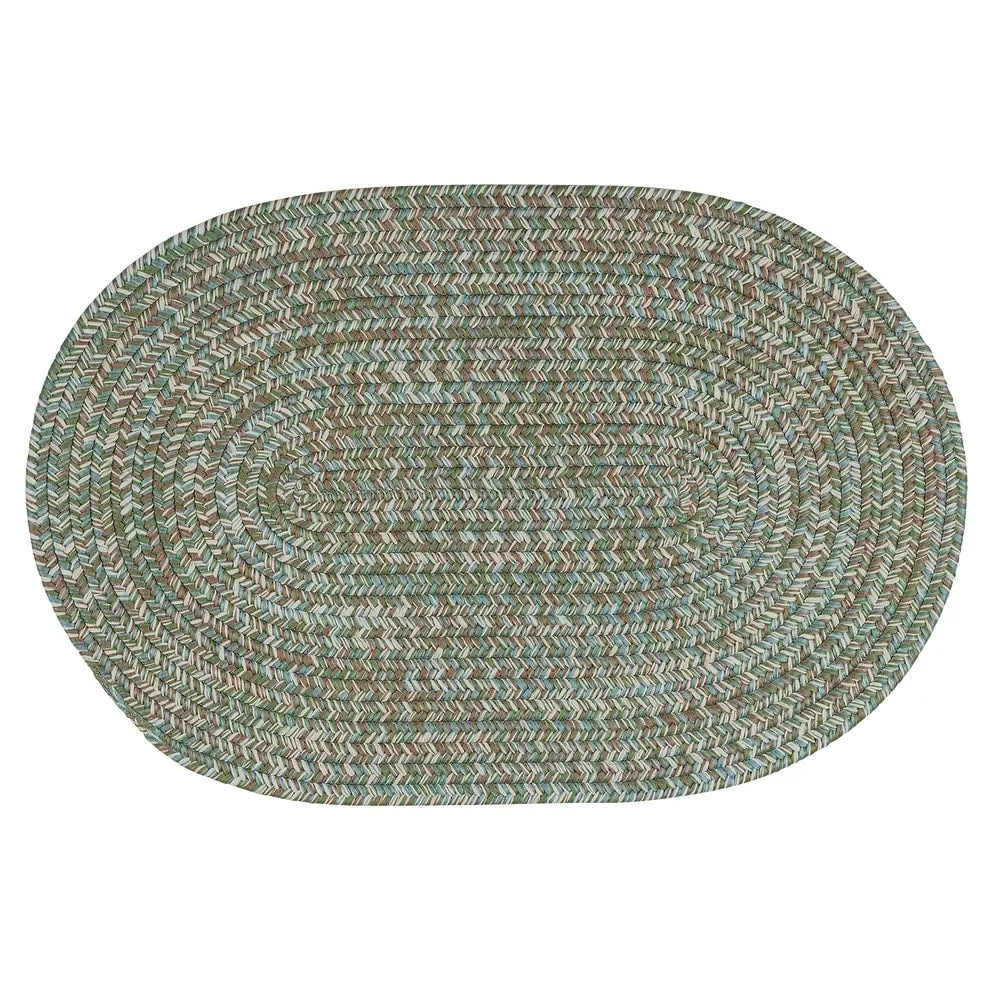 Farmstand Rustic Braided Tweed Oval Area Rug