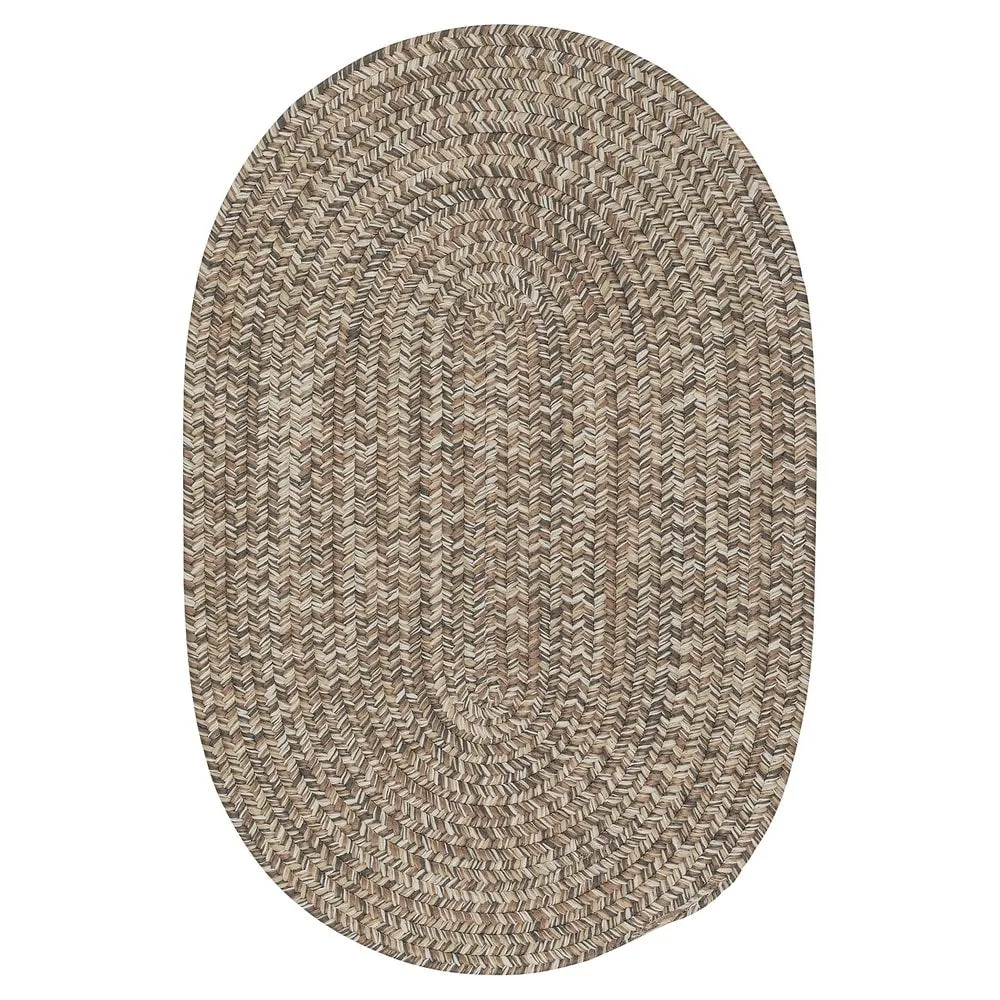 Farmstand Rustic Braided Tweed Oval Area Rug