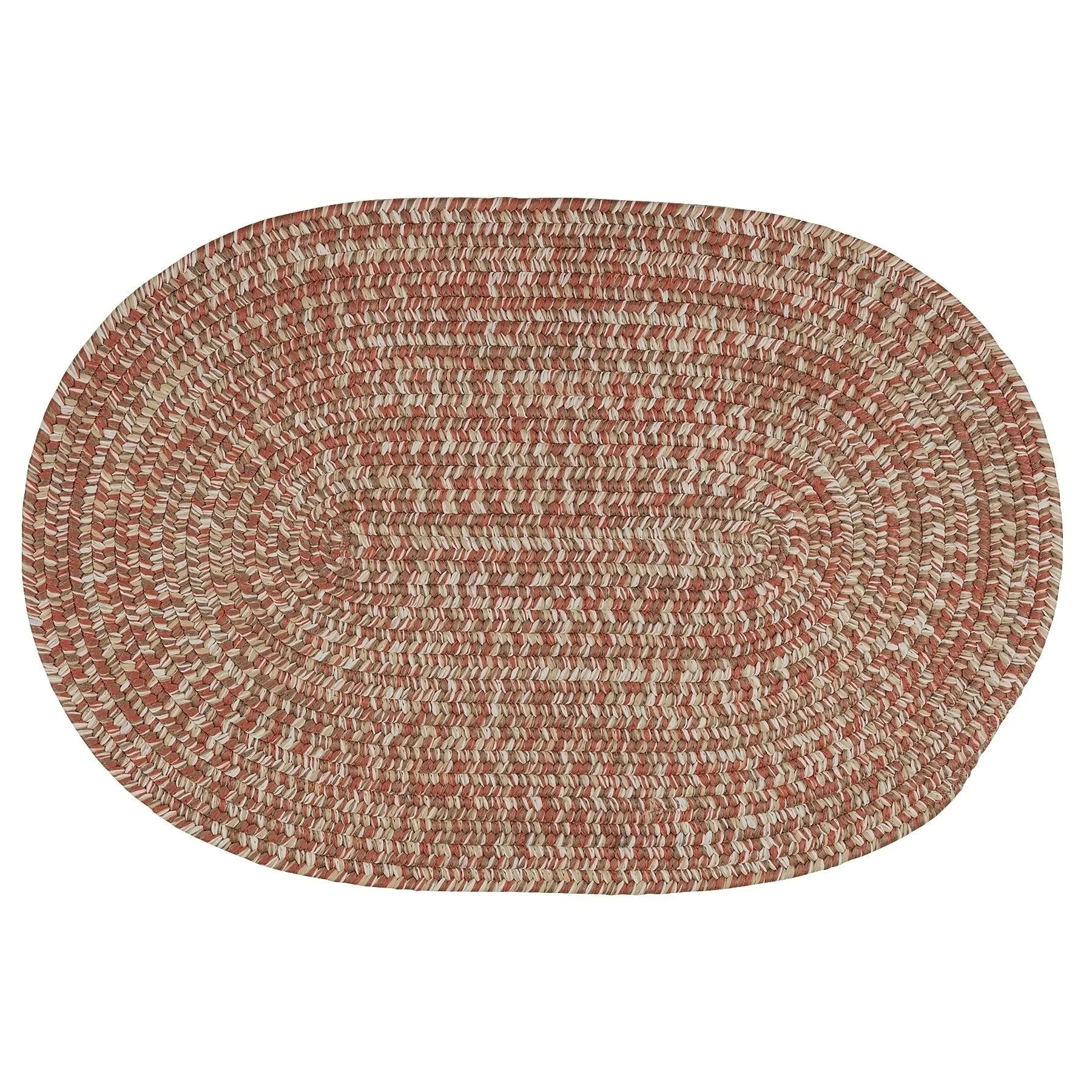 Farmstand Rustic Braided Tweed Oval Area Rug