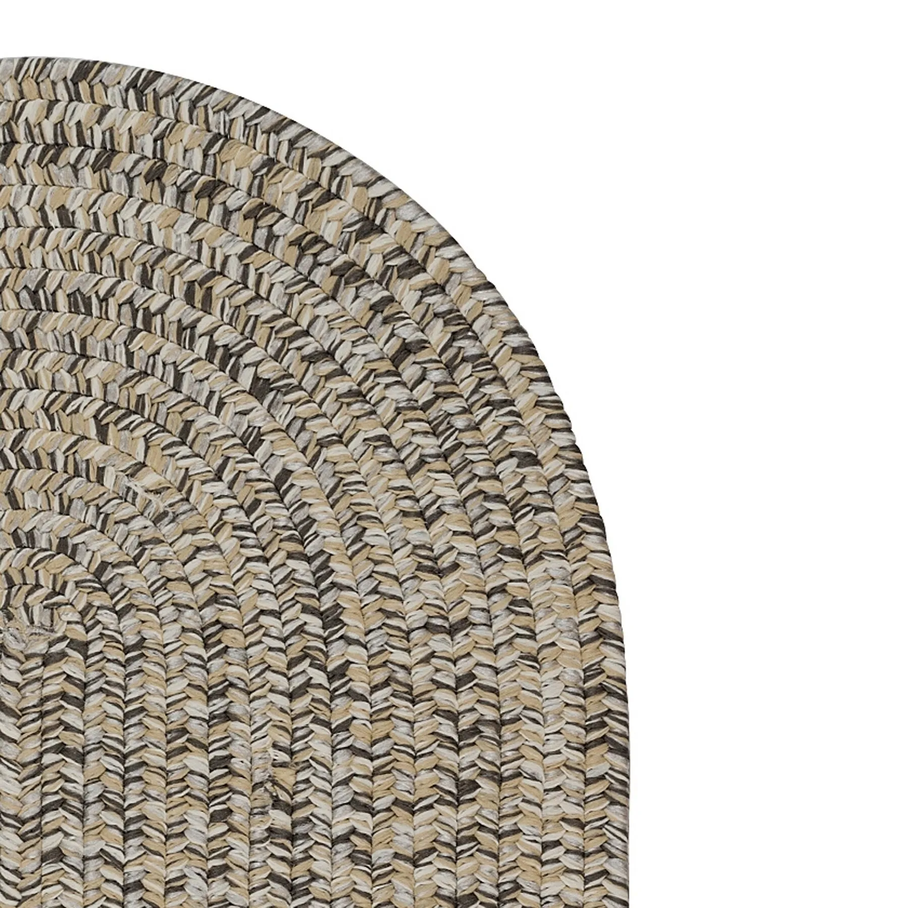 Farmstand Rustic Braided Tweed Oval Area Rug