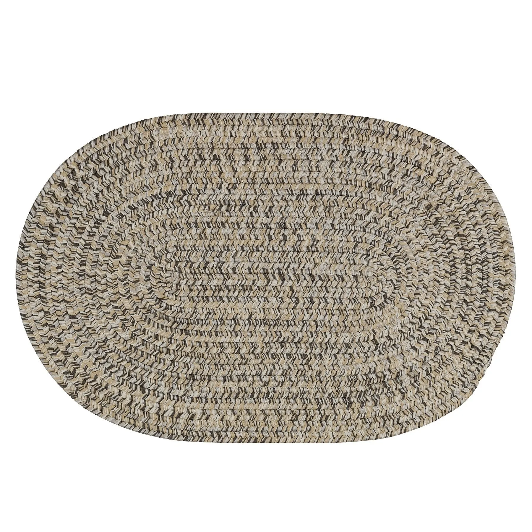 Farmstand Rustic Braided Tweed Oval Area Rug