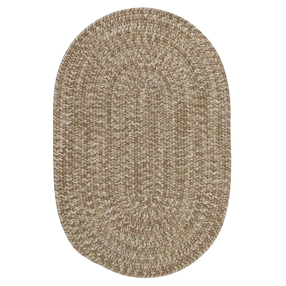 Farmstand Rustic Braided Tweed Oval Area Rug