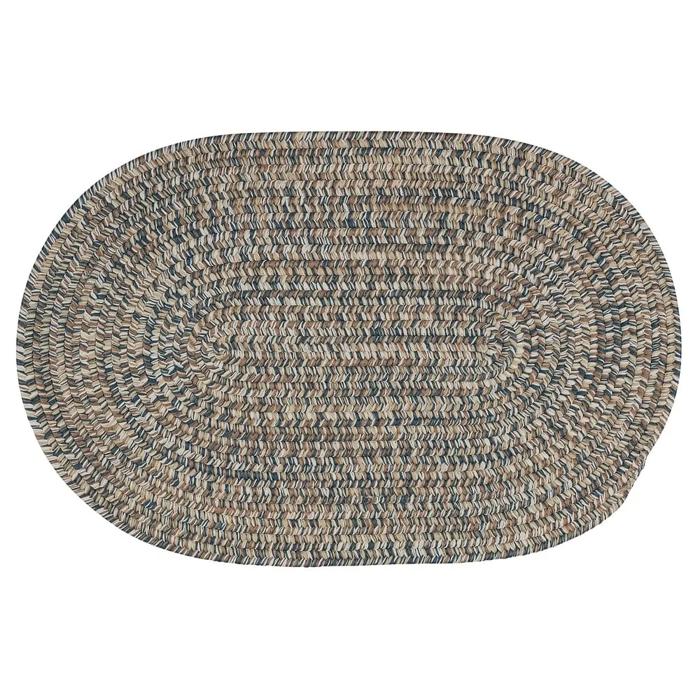 Farmstand Rustic Braided Tweed Oval Area Rug
