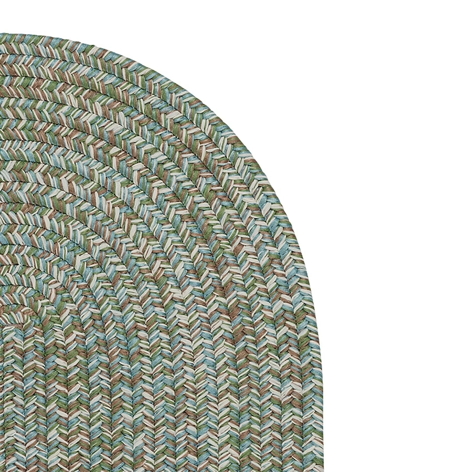 Farmstand Rustic Braided Tweed Oval Area Rug