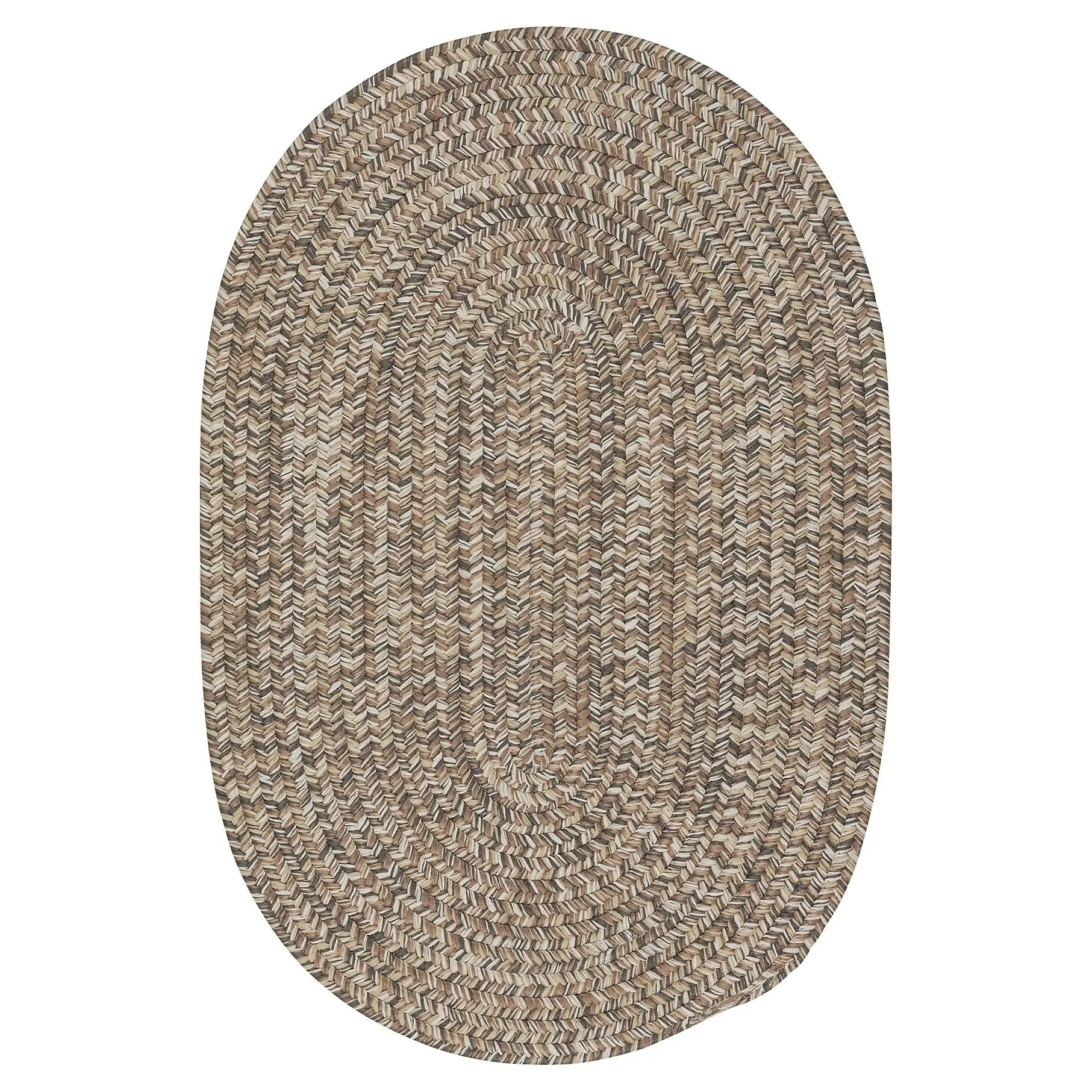 Farmstand Rustic Braided Tweed Oval Area Rug