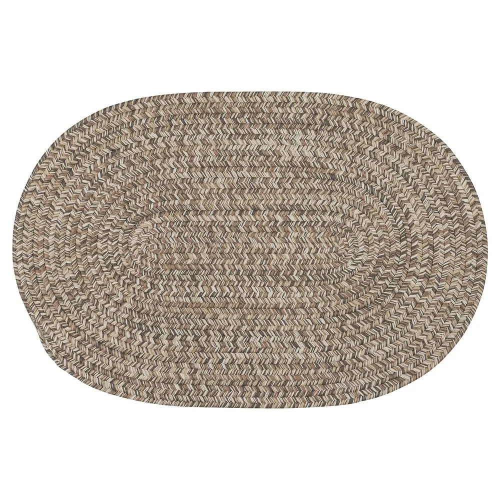 Farmstand Rustic Braided Tweed Oval Area Rug