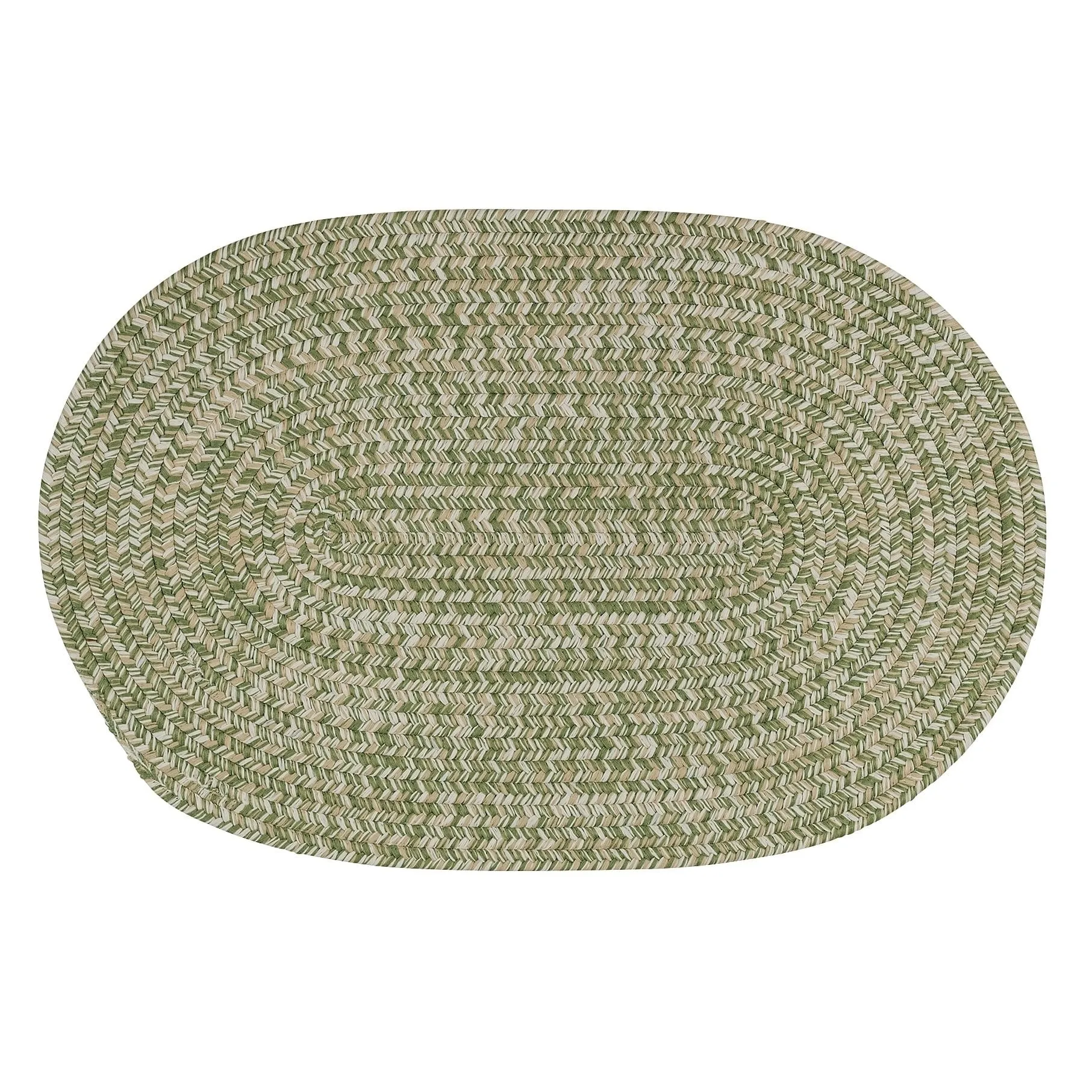Farmstand Rustic Braided Tweed Oval Area Rug