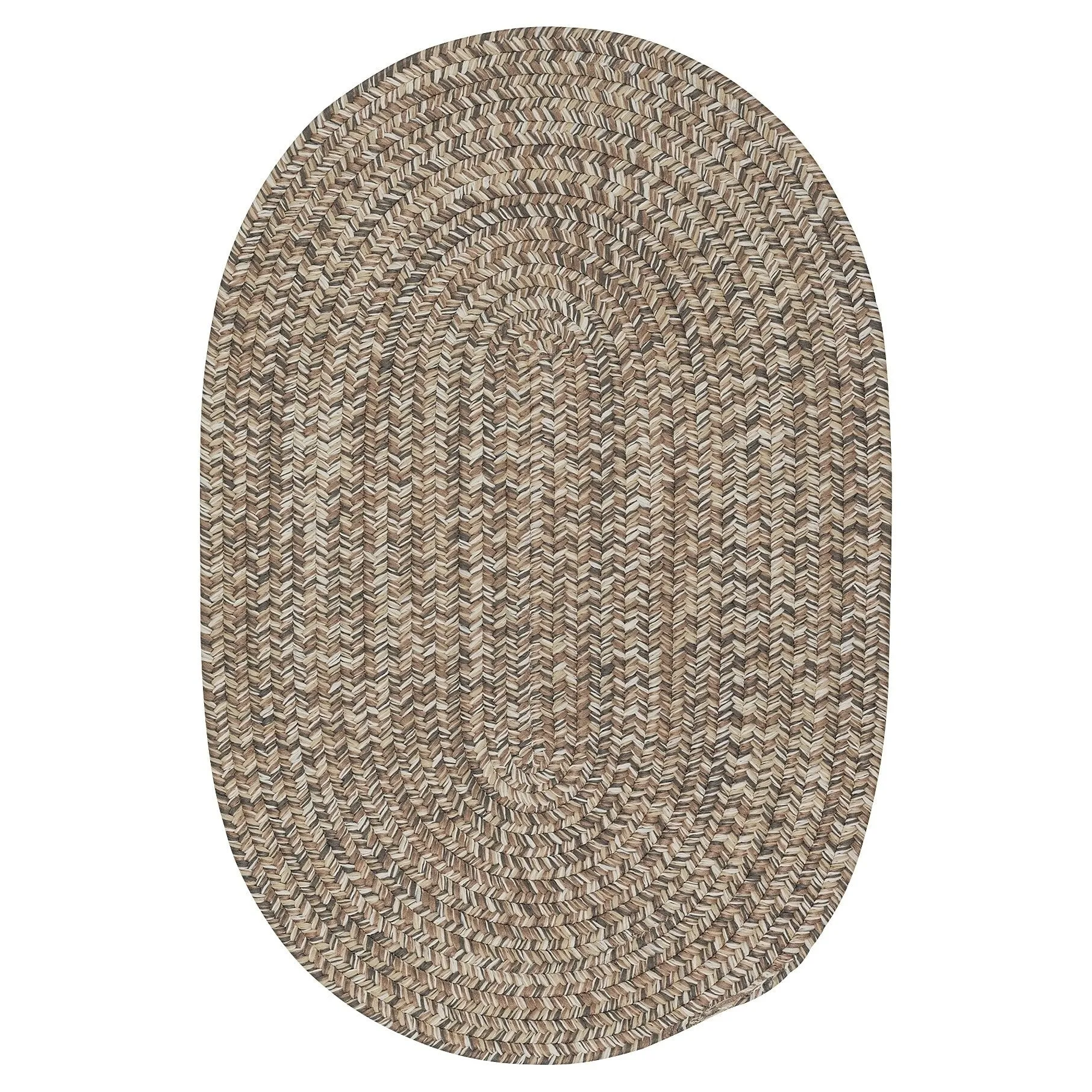Farmstand Rustic Braided Tweed Oval Area Rug