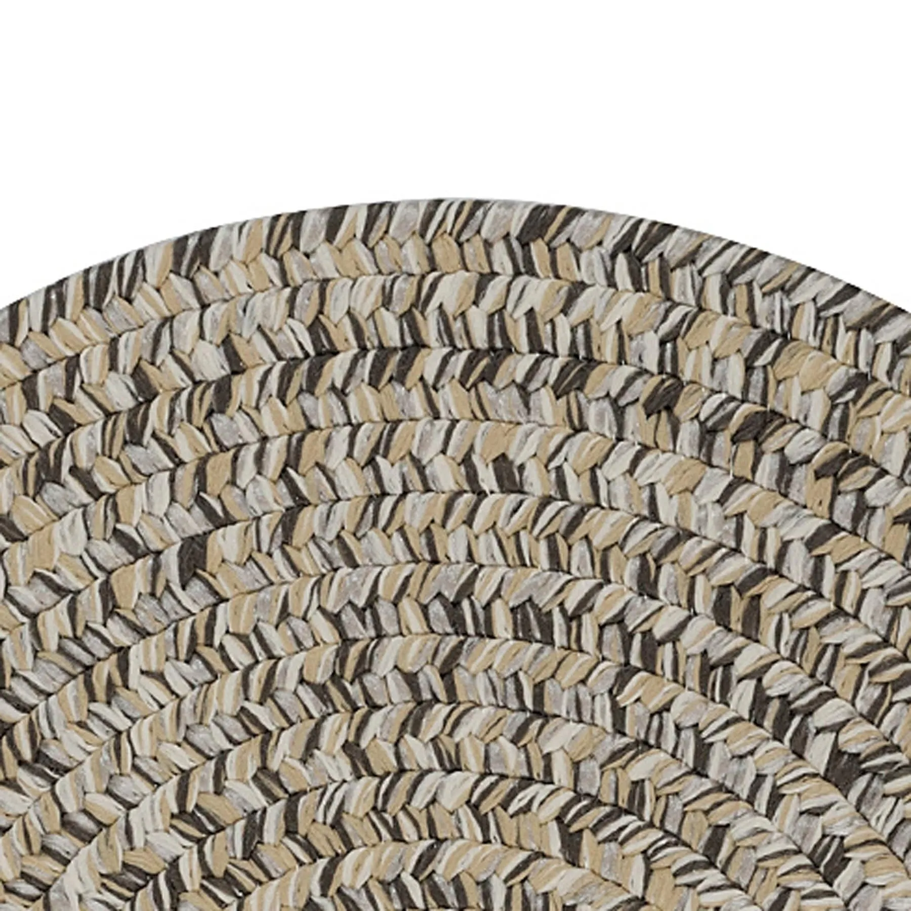 Farmstand Rustic Braided Tweed Oval Area Rug