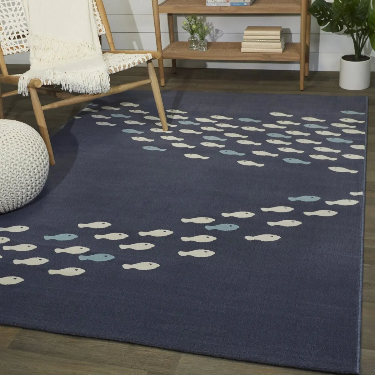 Fish School Coastal Area Rug