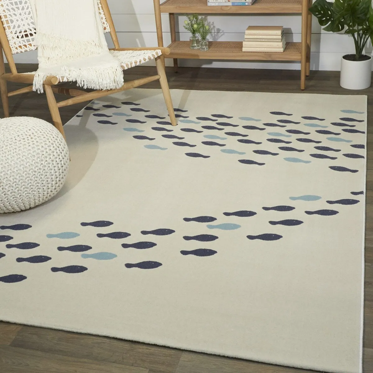 Fish School Coastal Area Rug