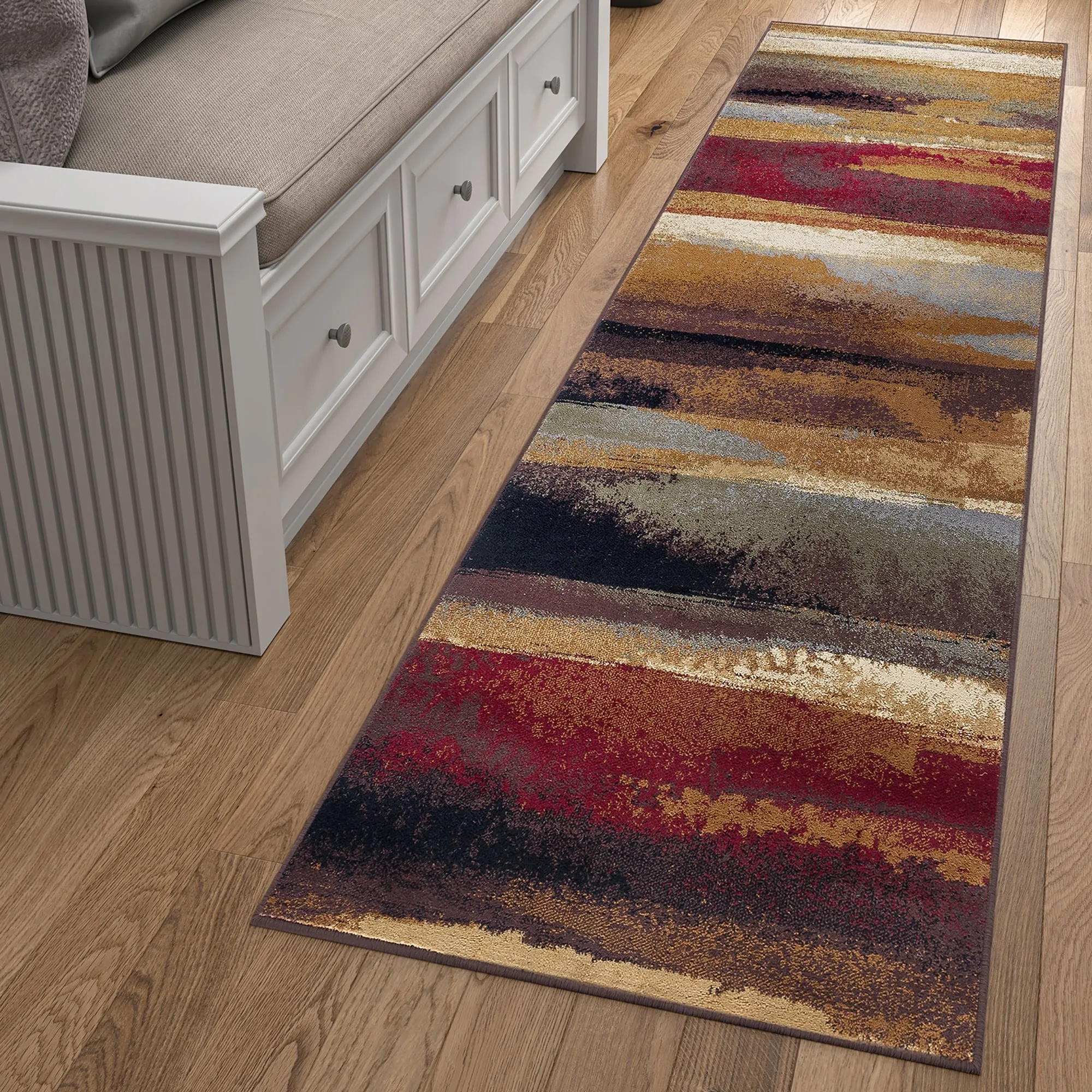Flora Transitional Stripe Indoor Area Rug