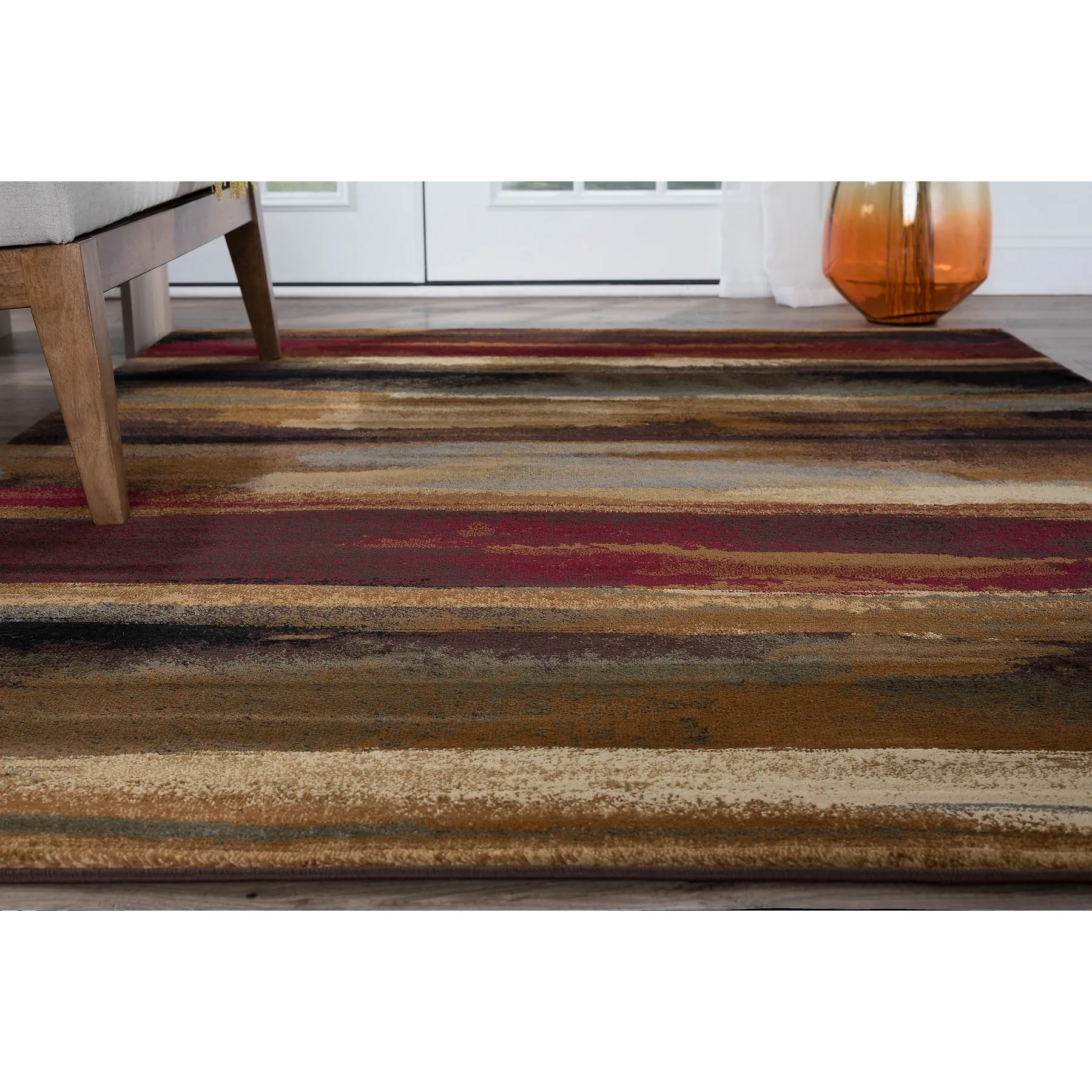 Flora Transitional Stripe Indoor Area Rug