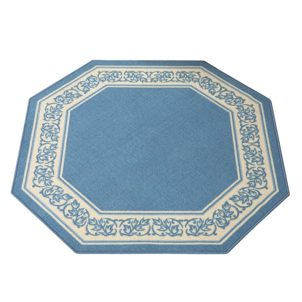 Floral Border Octagon Accent Rug - 54 x 54