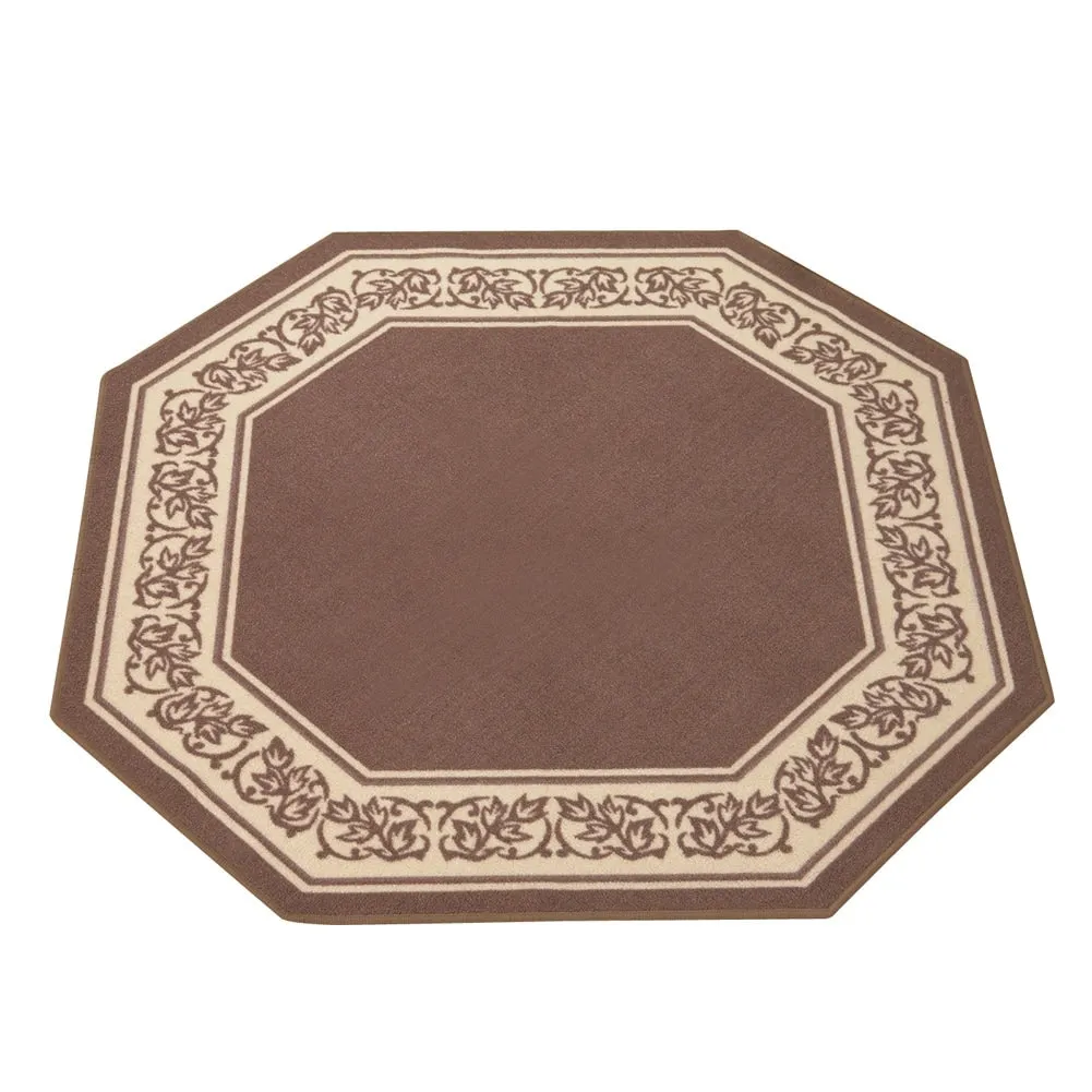 Floral Border Octagon Accent Rug - 54 x 54