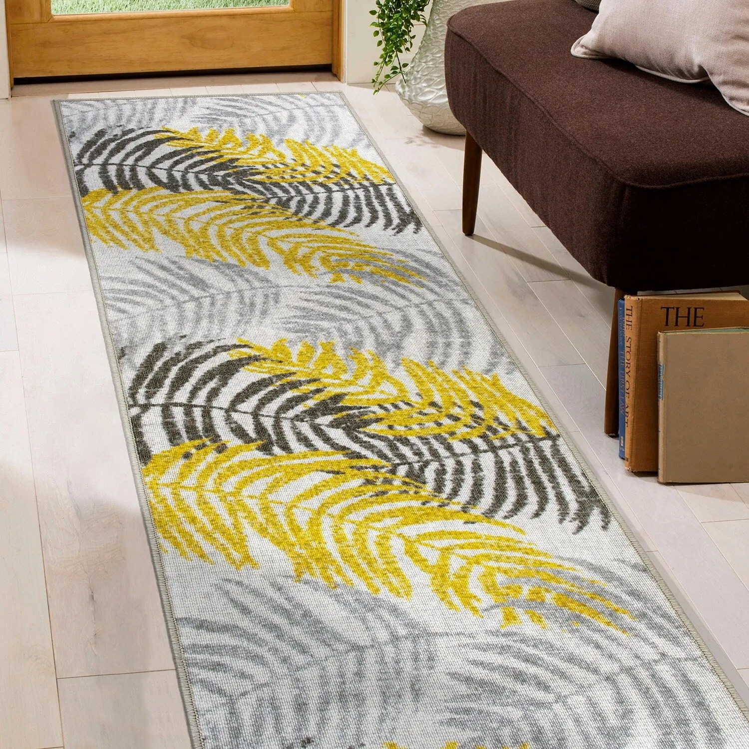 Floral Leaves Flatweave Indoor/Outdoor Area Rug