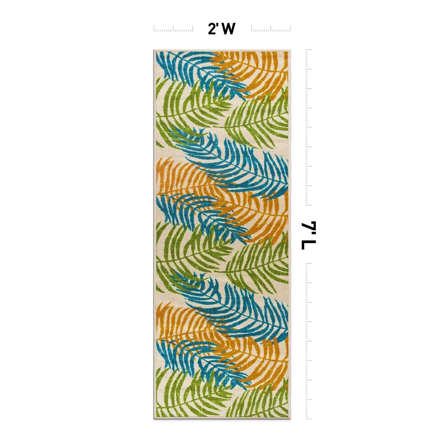 Floral Leaves Flatweave Indoor/Outdoor Area Rug