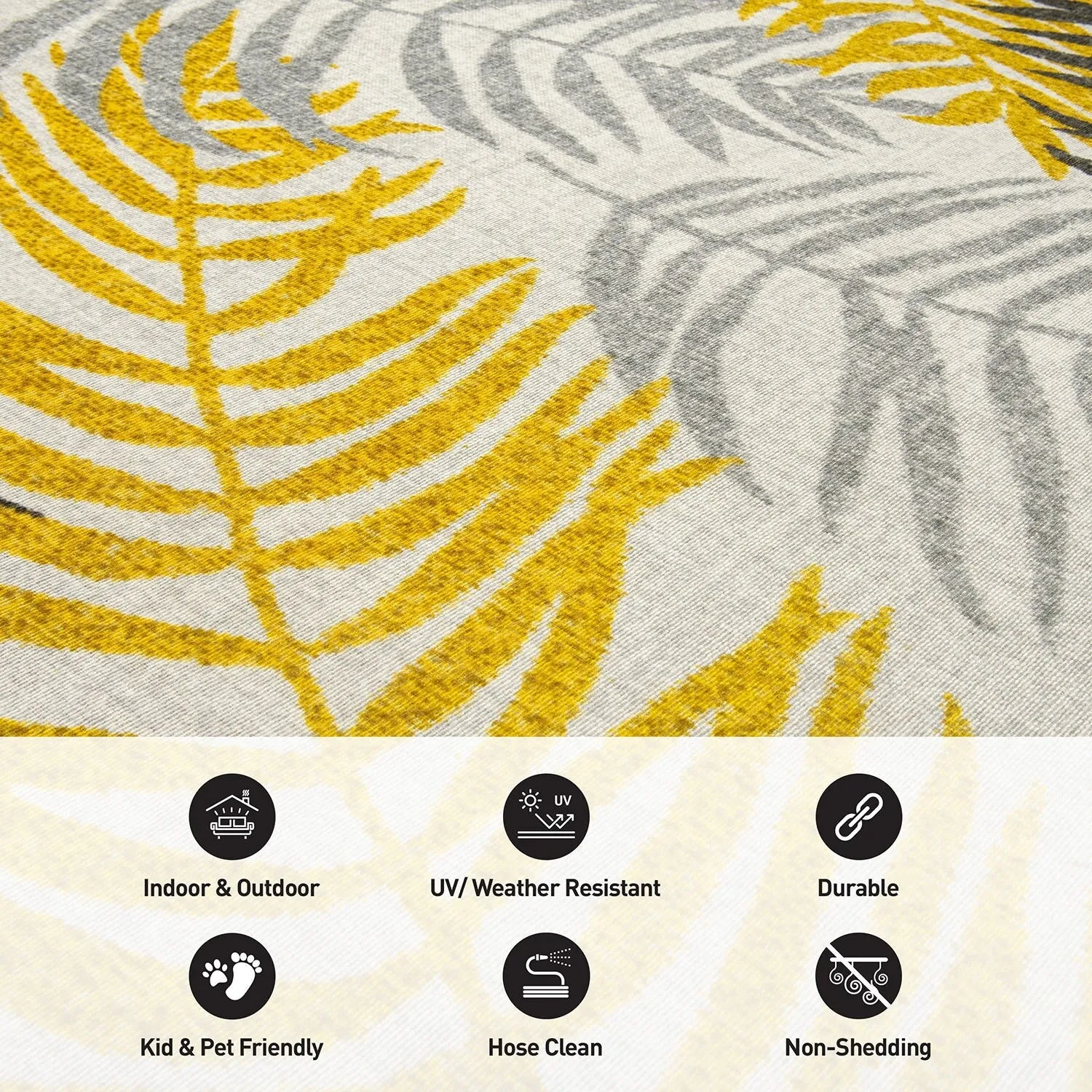 Floral Leaves Flatweave Indoor/Outdoor Area Rug