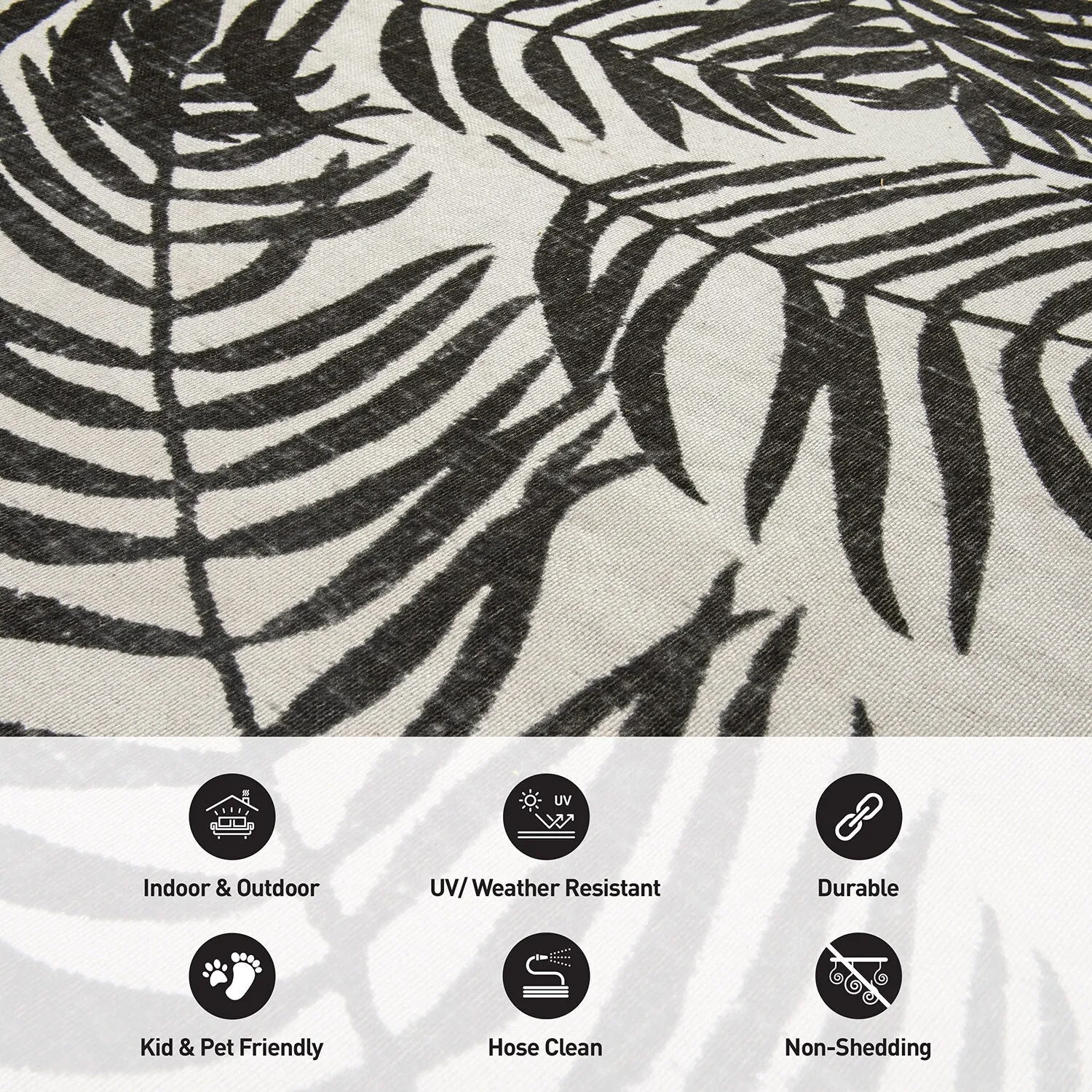 Floral Leaves Flatweave Indoor/Outdoor Area Rug