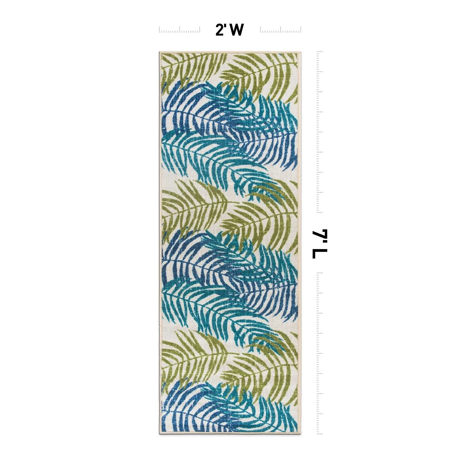 Floral Leaves Flatweave Indoor/Outdoor Area Rug