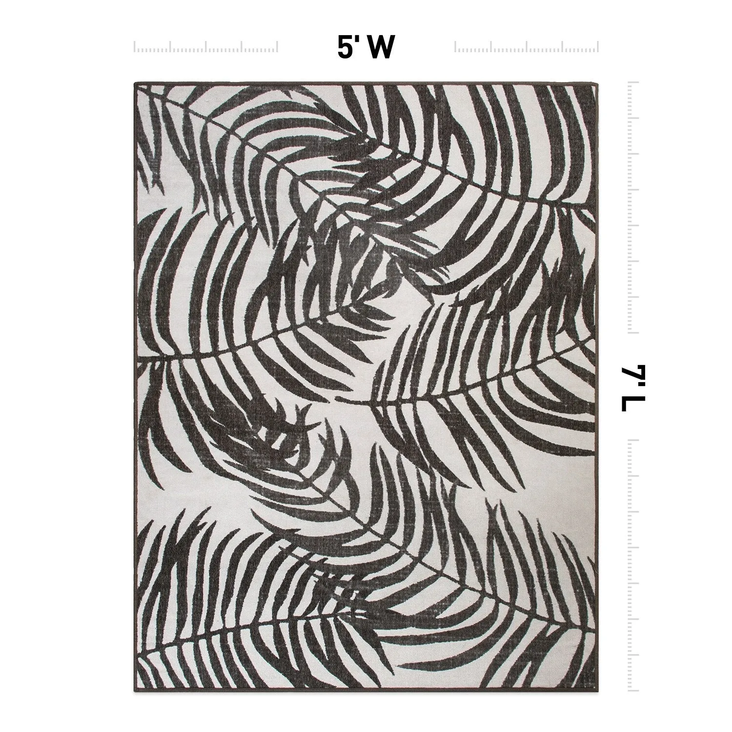 Floral Leaves Flatweave Indoor/Outdoor Area Rug