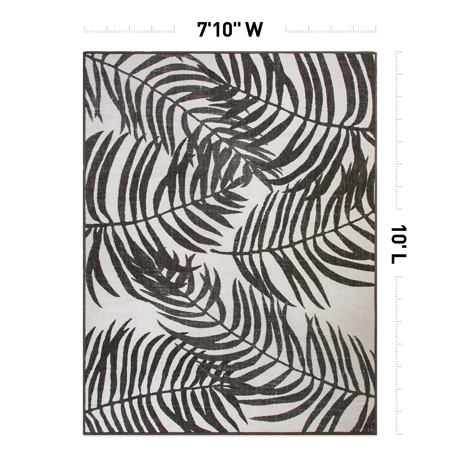 Floral Leaves Flatweave Indoor/Outdoor Area Rug