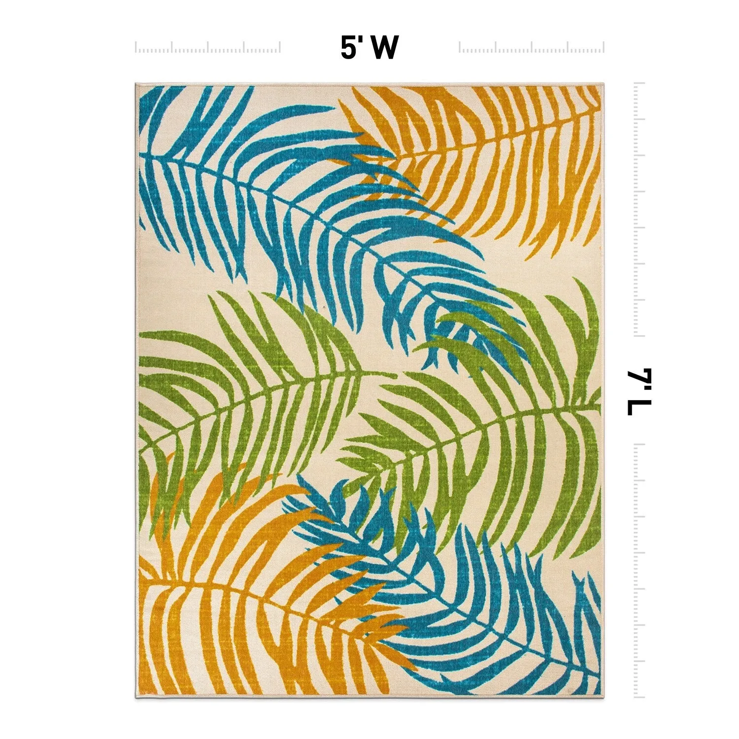 Floral Leaves Flatweave Indoor/Outdoor Area Rug