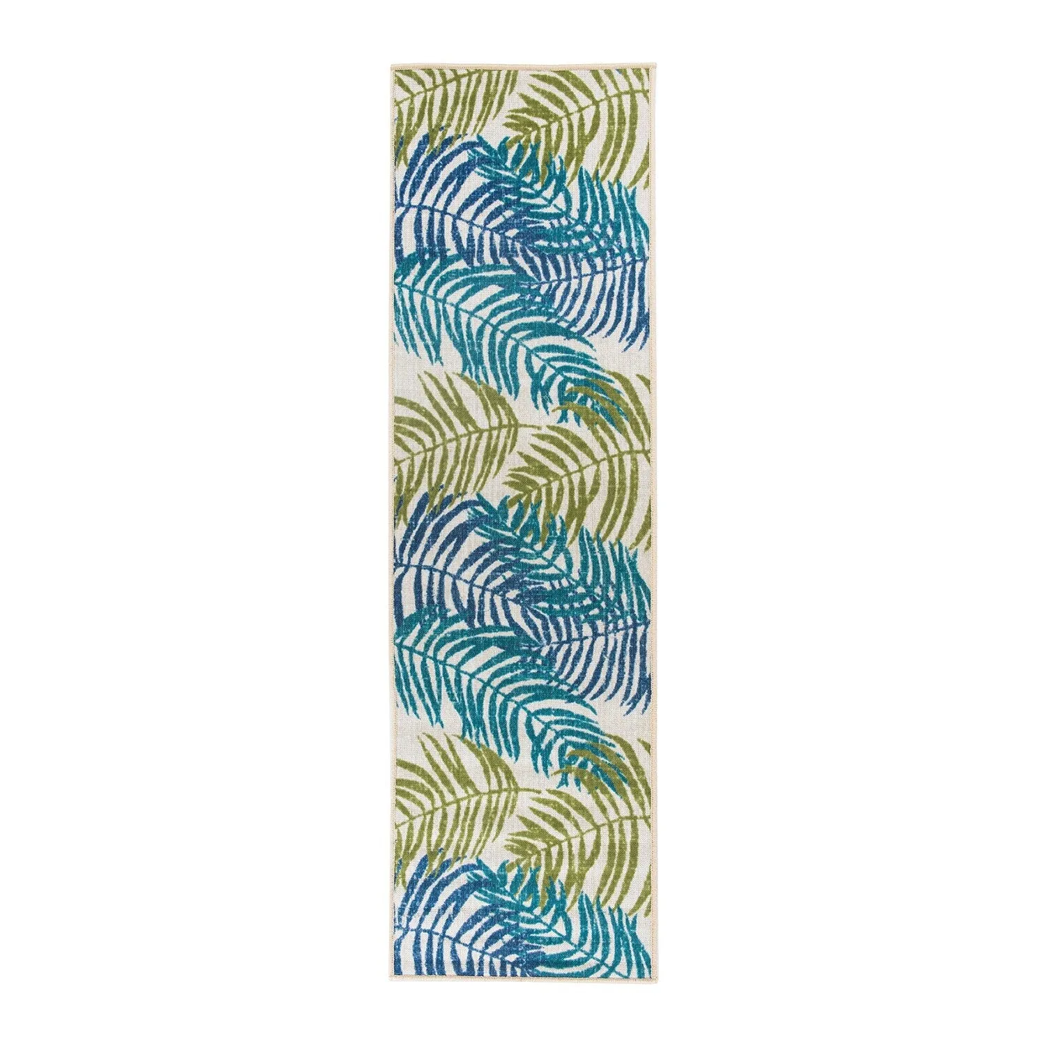 Floral Leaves Flatweave Indoor/Outdoor Area Rug