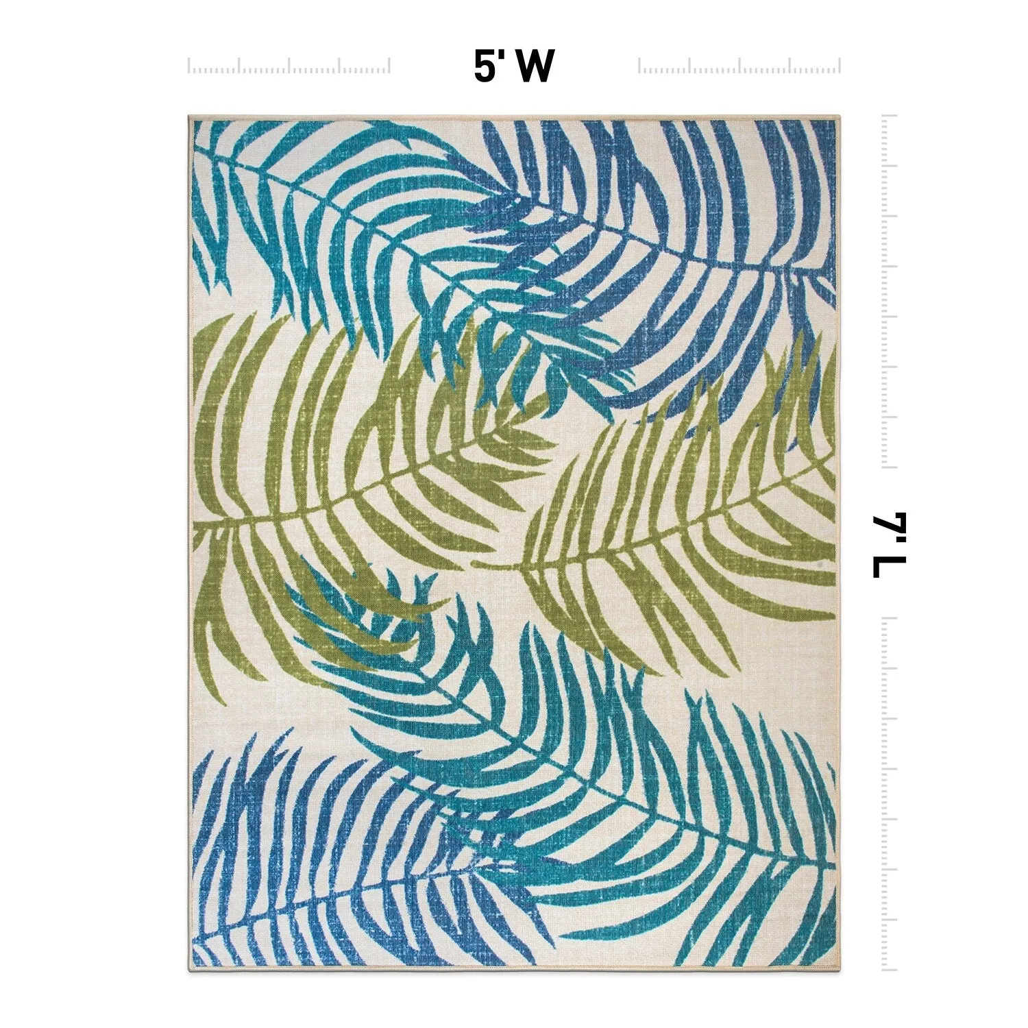 Floral Leaves Flatweave Indoor/Outdoor Area Rug
