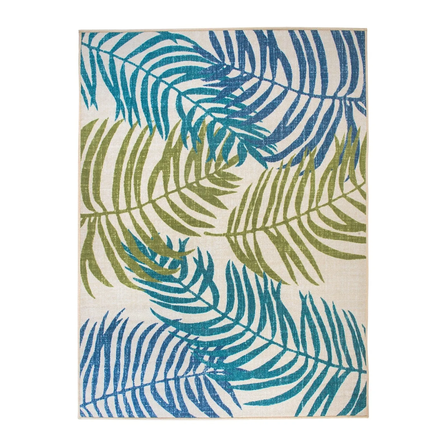 Floral Leaves Flatweave Indoor/Outdoor Area Rug