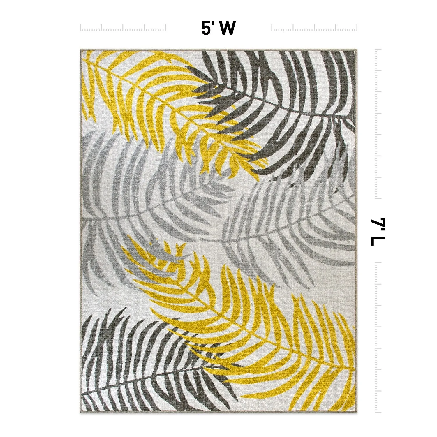 Floral Leaves Flatweave Indoor/Outdoor Area Rug