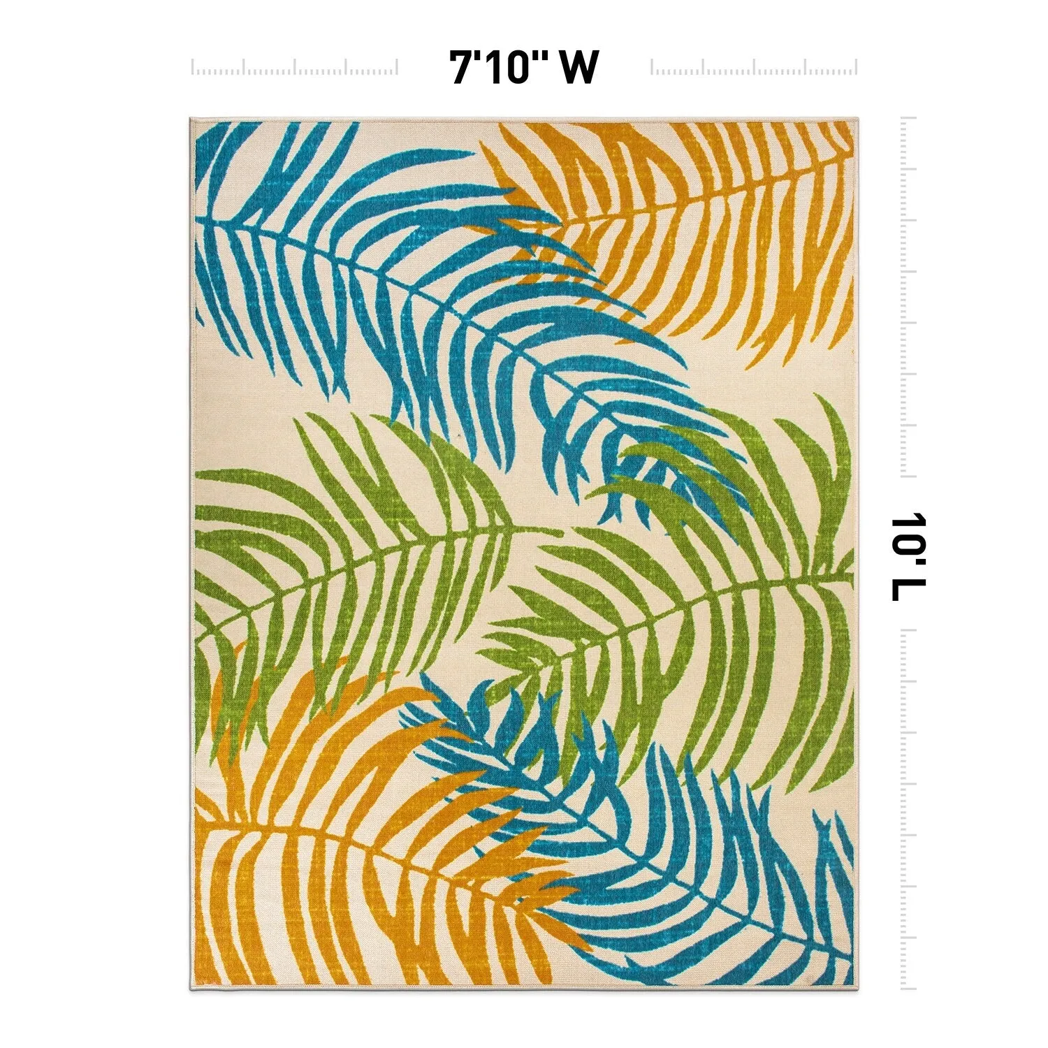 Floral Leaves Flatweave Indoor/Outdoor Area Rug
