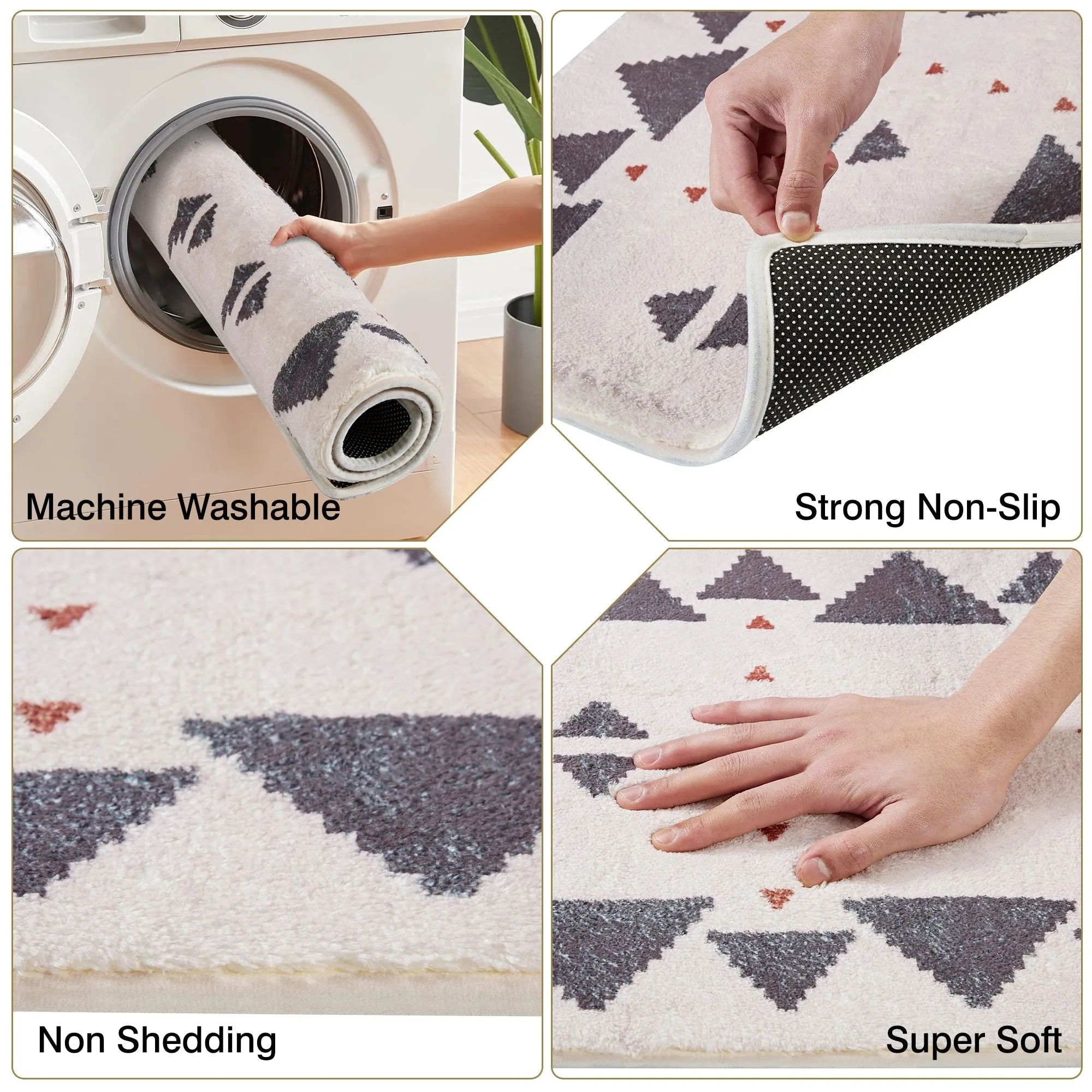 Front Door Mat Entry Doormat Non Slip Thin Washable Inside Entryway Mats for Home Entrance