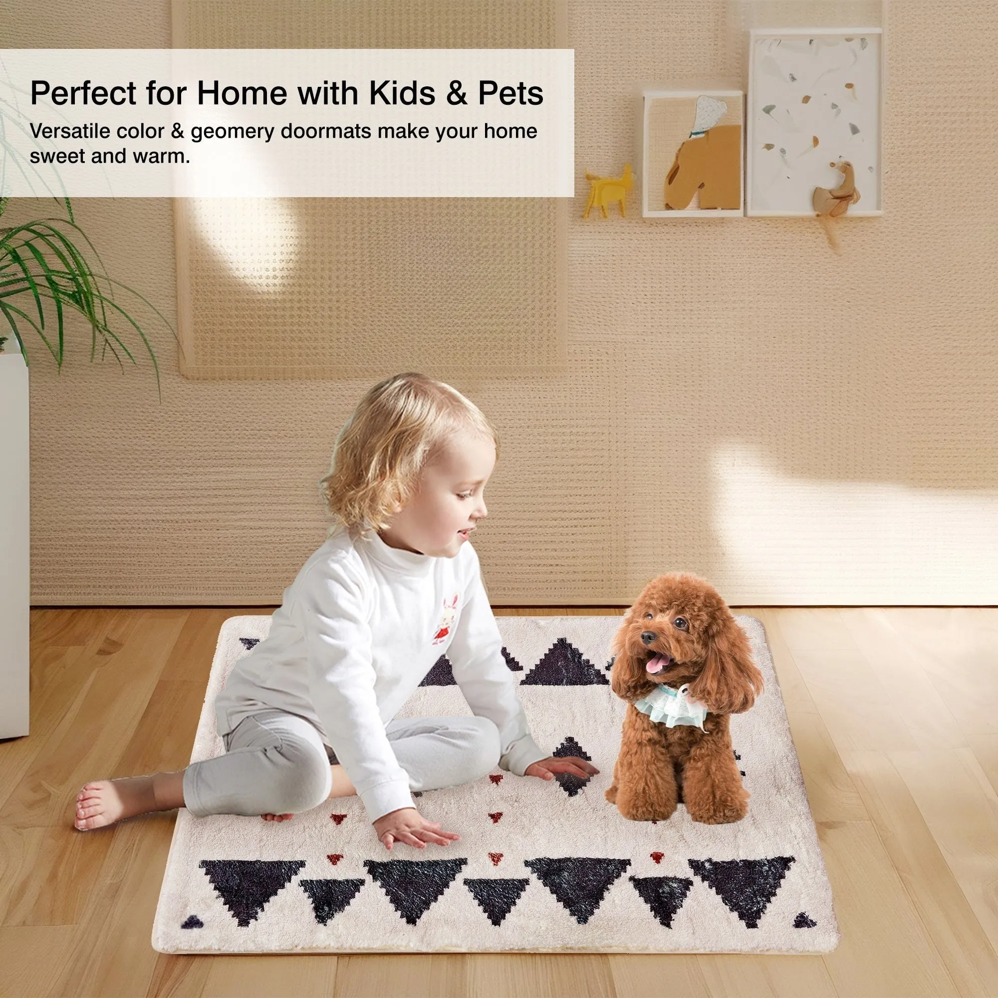 Front Door Mat Entry Doormat Non Slip Thin Washable Inside Entryway Mats for Home Entrance