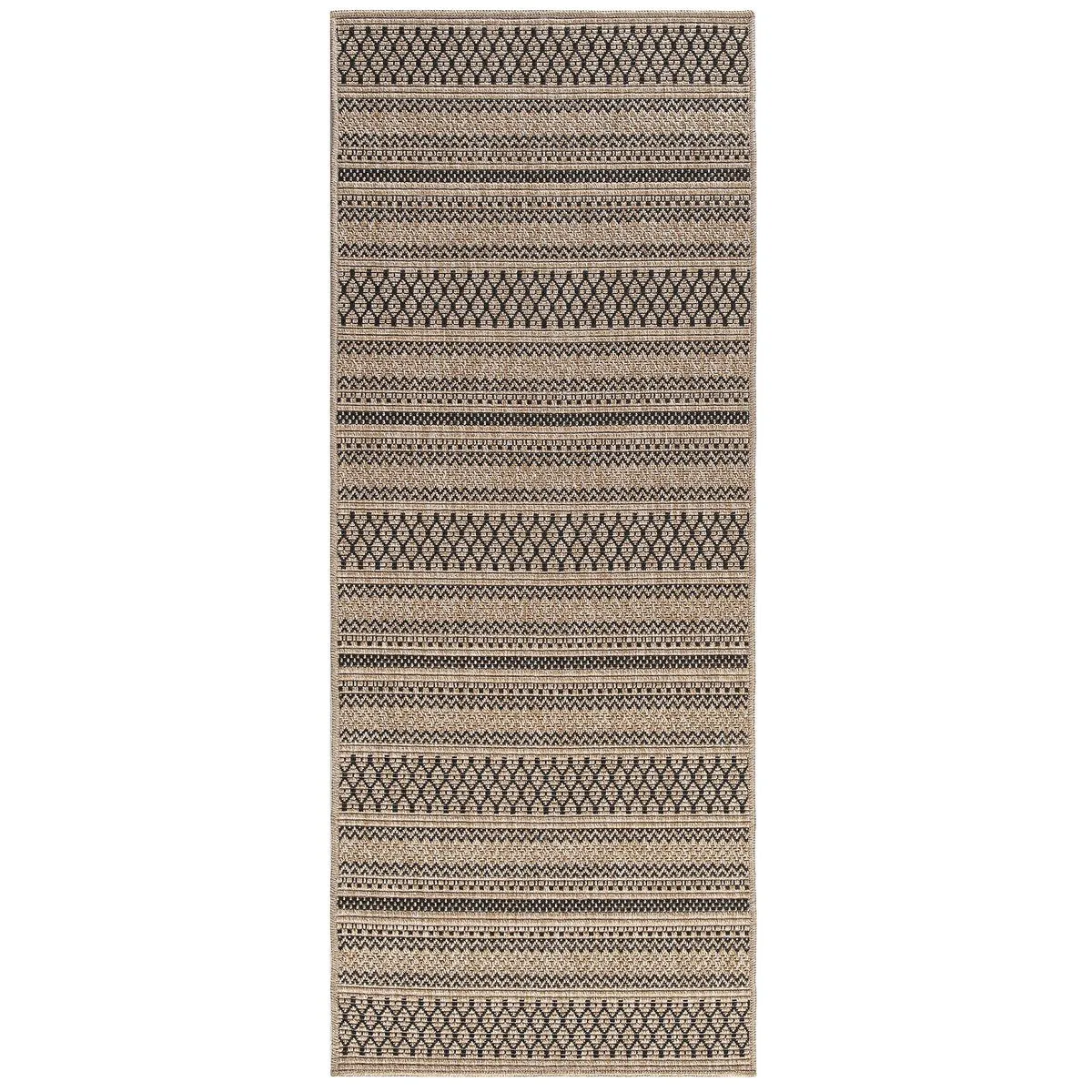 GAD - Classical Sisal-Inspired Indoor Outdoor Area Rug. Medallion. Bordered. Geometric Pattern. Fade and Stain Resistant