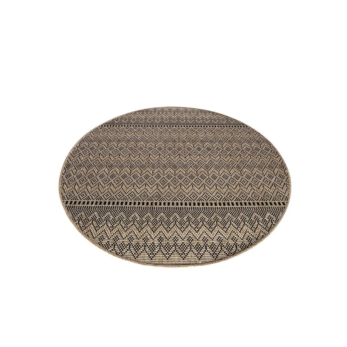 GAD - Classical Sisal-Inspired Indoor Outdoor Area Rug. Medallion. Bordered. Geometric Pattern. Fade and Stain Resistant