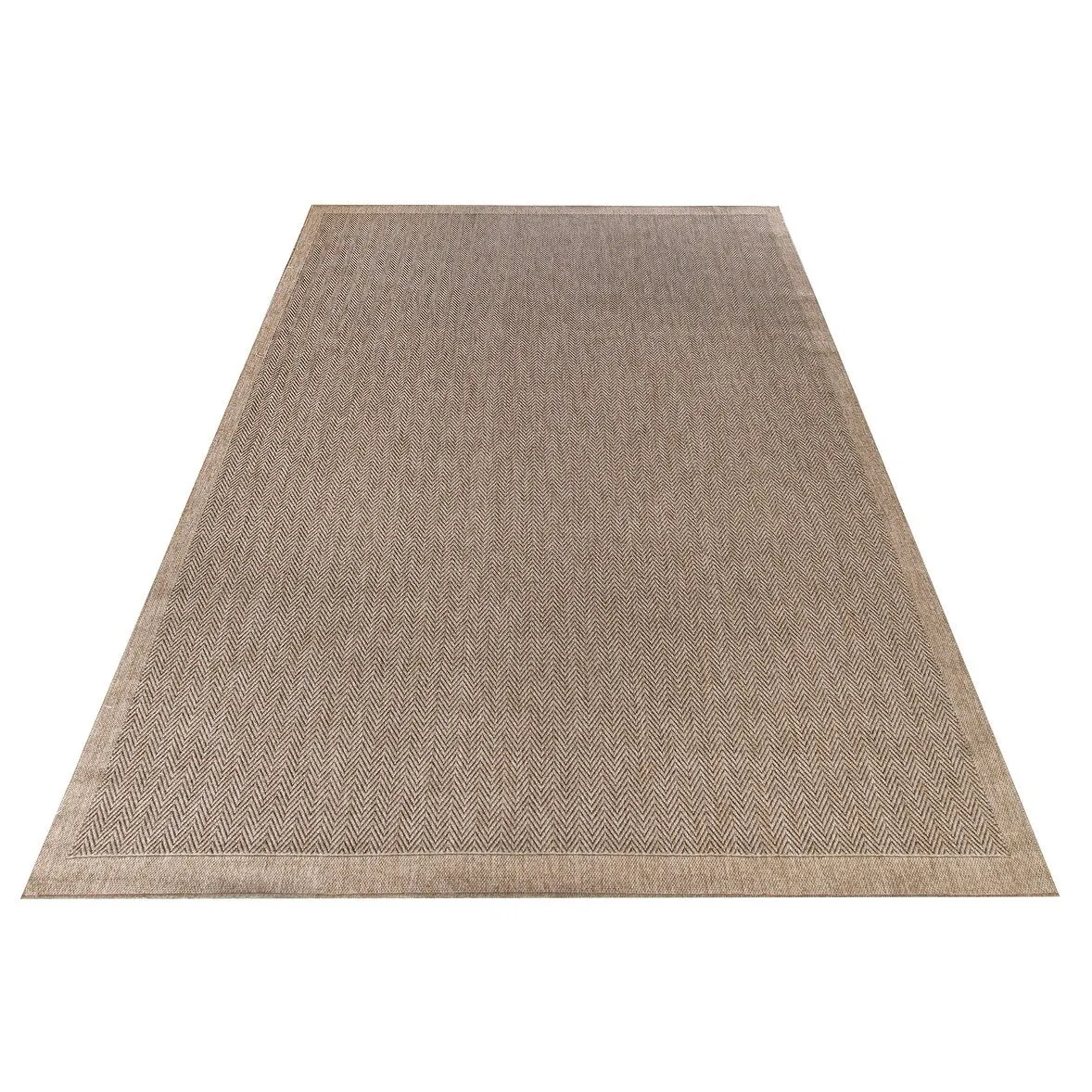 GAD - Classical Sisal-Inspired Indoor Outdoor Area Rug. Medallion. Bordered. Geometric Pattern. Fade and Stain Resistant