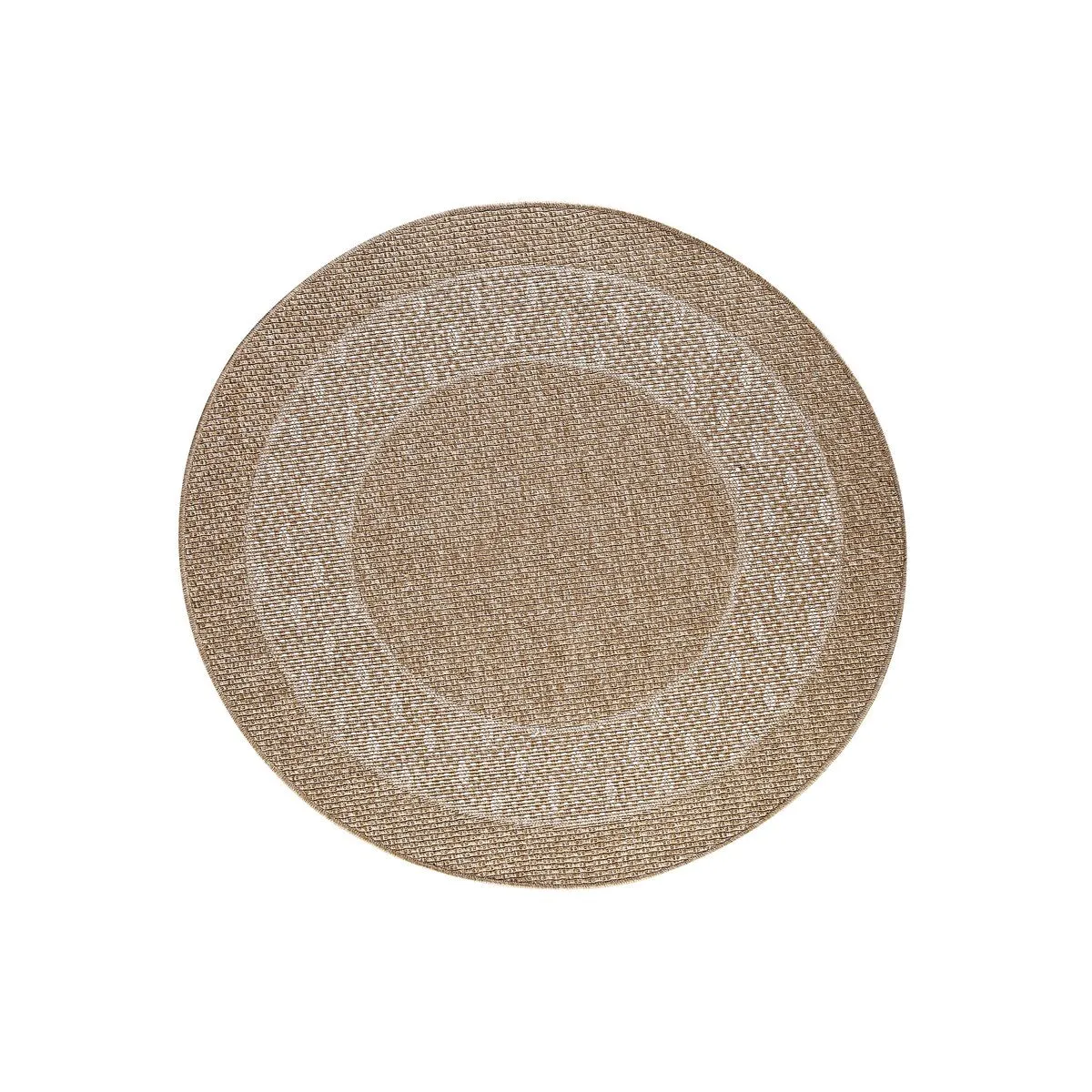 GAD - Classical Sisal-Inspired Indoor Outdoor Area Rug. Medallion. Bordered. Geometric Pattern. Fade and Stain Resistant