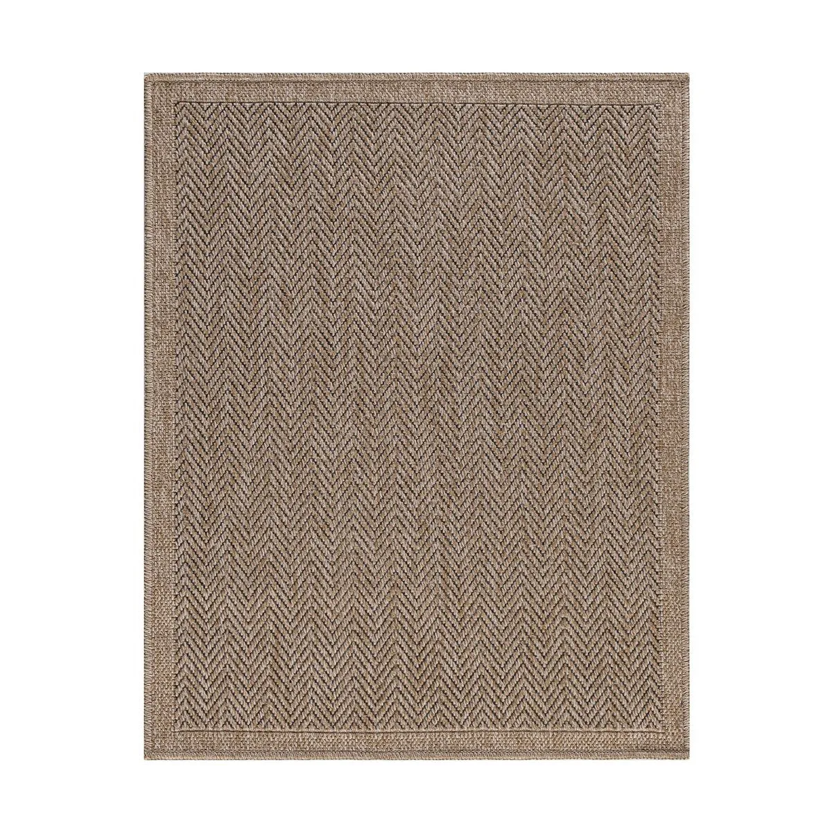 GAD - Classical Sisal-Inspired Indoor Outdoor Area Rug. Medallion. Bordered. Geometric Pattern. Fade and Stain Resistant