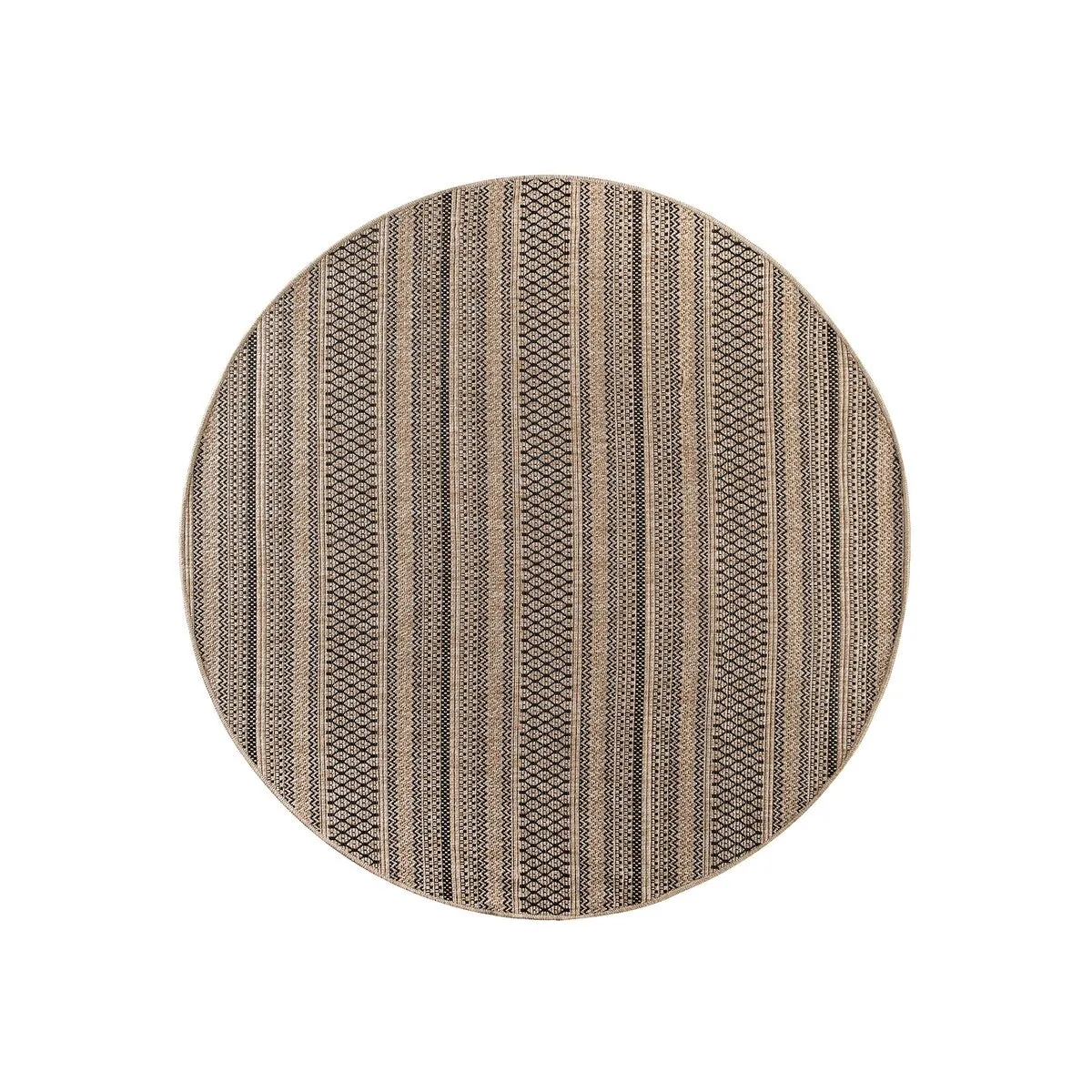 GAD - Classical Sisal-Inspired Indoor Outdoor Area Rug. Medallion. Bordered. Geometric Pattern. Fade and Stain Resistant