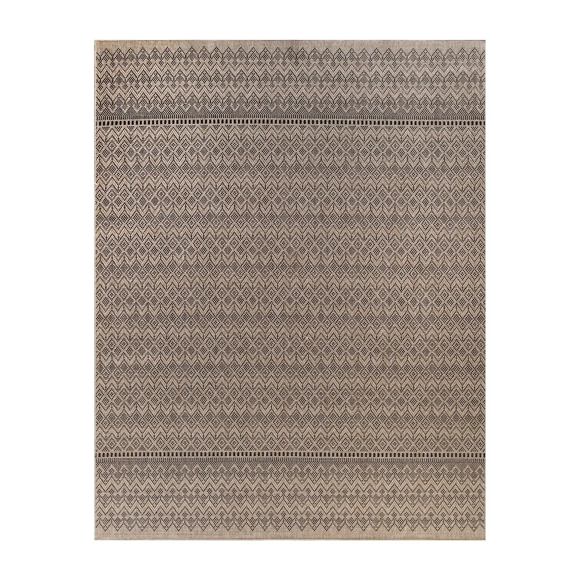 GAD - Classical Sisal-Inspired Indoor Outdoor Area Rug. Medallion. Bordered. Geometric Pattern. Fade and Stain Resistant