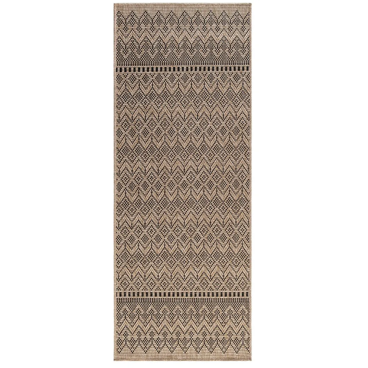 GAD - Classical Sisal-Inspired Indoor Outdoor Area Rug. Medallion. Bordered. Geometric Pattern. Fade and Stain Resistant