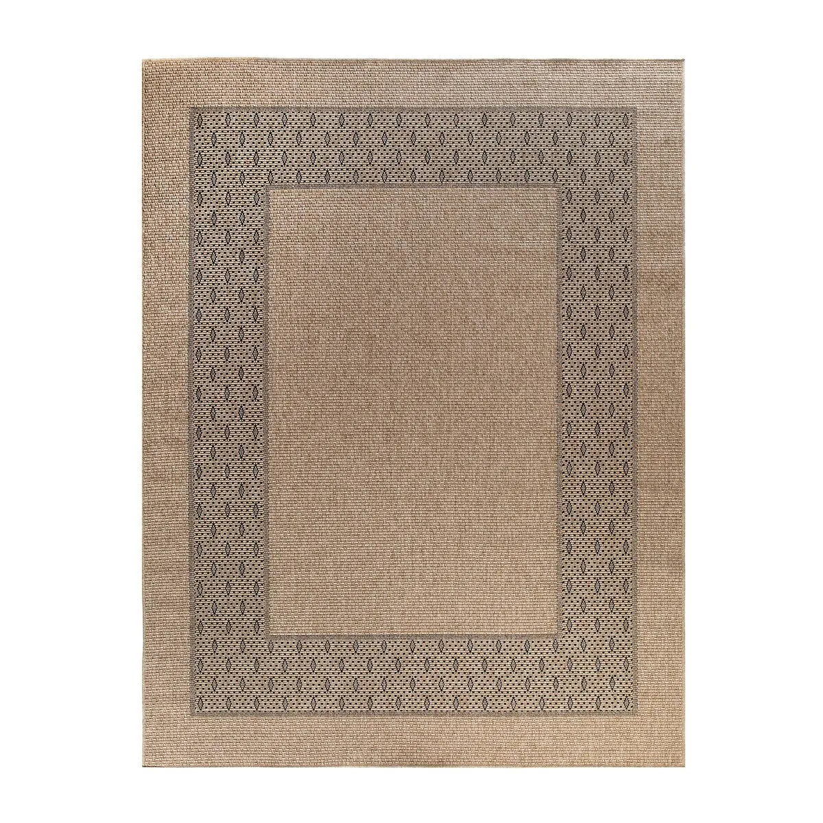 GAD - Classical Sisal-Inspired Indoor Outdoor Area Rug. Medallion. Bordered. Geometric Pattern. Fade and Stain Resistant