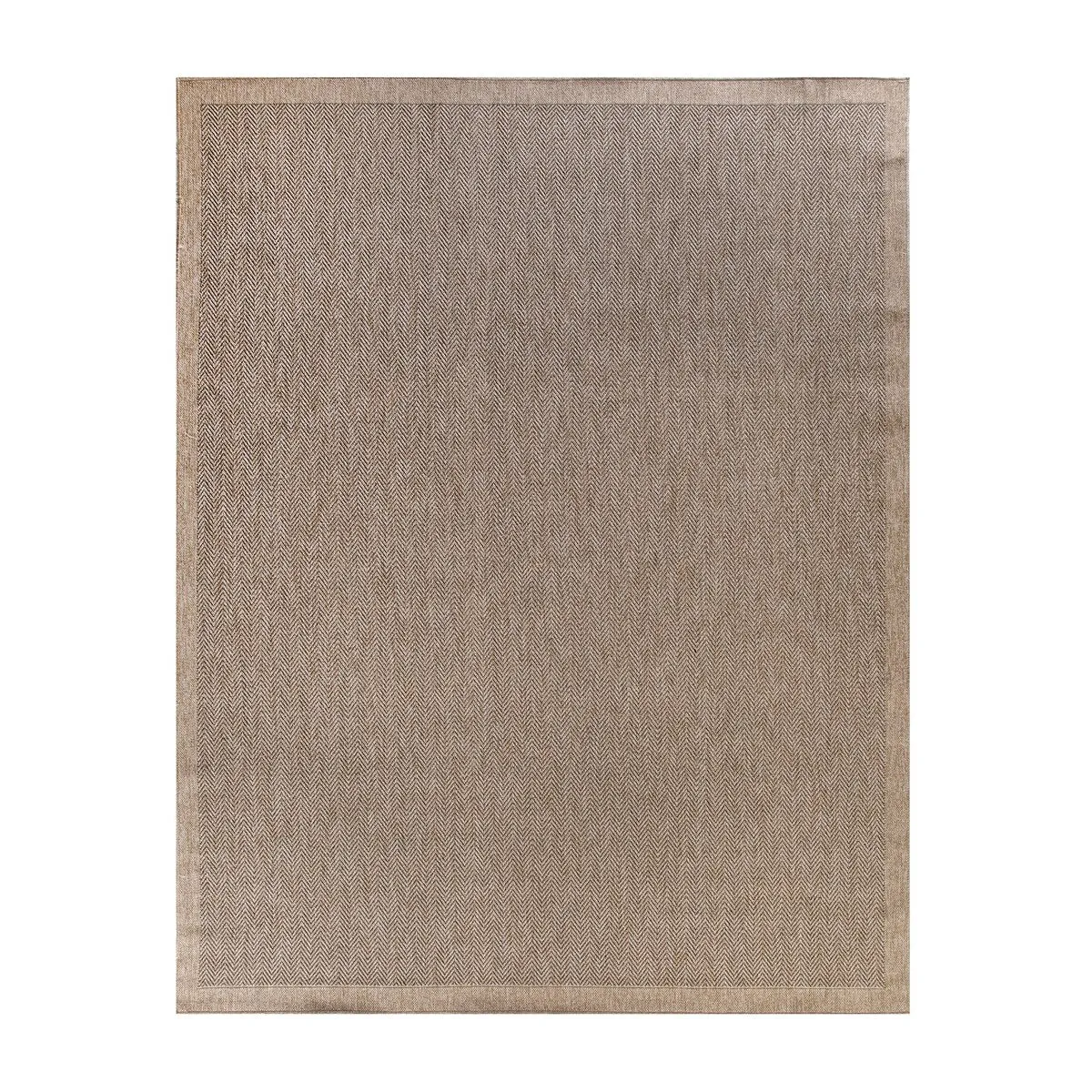 GAD - Classical Sisal-Inspired Indoor Outdoor Area Rug. Medallion. Bordered. Geometric Pattern. Fade and Stain Resistant