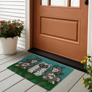 George Towne Living-OVERSIZED-24x36 Outdoor Coir Mat-Fun Cats - 2x3