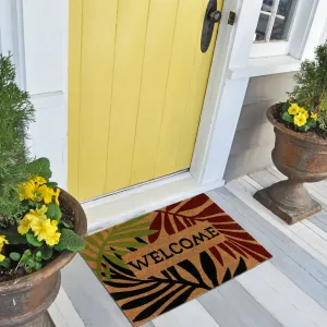George Towne Living-OVERSIZED-24x36 Outdoor Coir Mat-Welcome Palm - 24x36
