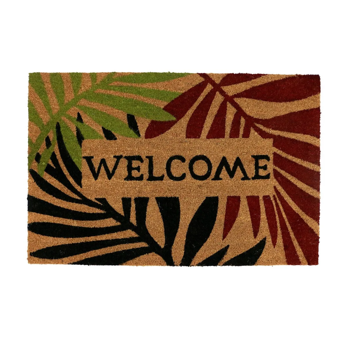 George Towne Living-OVERSIZED-24x36 Outdoor Coir Mat-Welcome Palm - 24x36