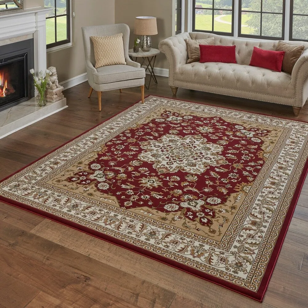 Gertmenian Majestic Chilton Red Traditional Border Oriental Area Rug - 7' 10 x 10'