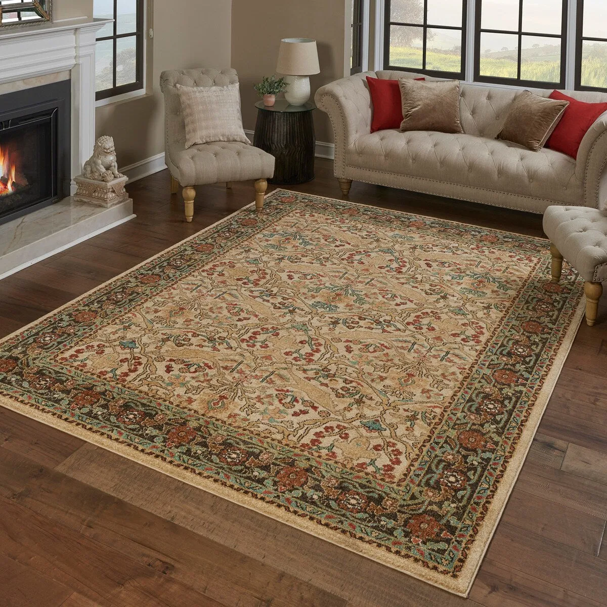 Gertmenian Orleans Polypropylene Transitional Floral Area Rug Collection
