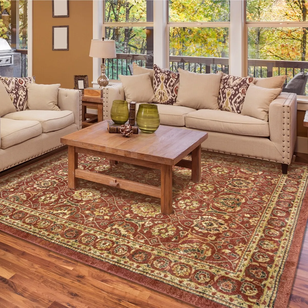 Gertmenian Orleans Polypropylene Transitional Floral Area Rug Collection